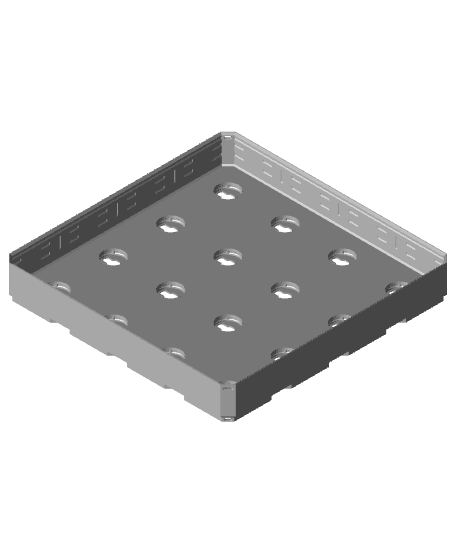 4x4x0·5, Lock Hole Base, Multigrid Bin 3d model
