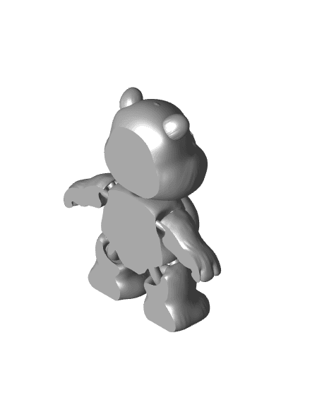 Stoney Bear - Single Color, Care Bear, Articulated, Flexi, Flexible, print in place 3d model