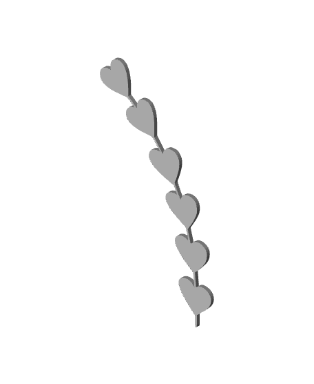 string of hearts wall art valentines day wall decor heart vine decoration 3d model