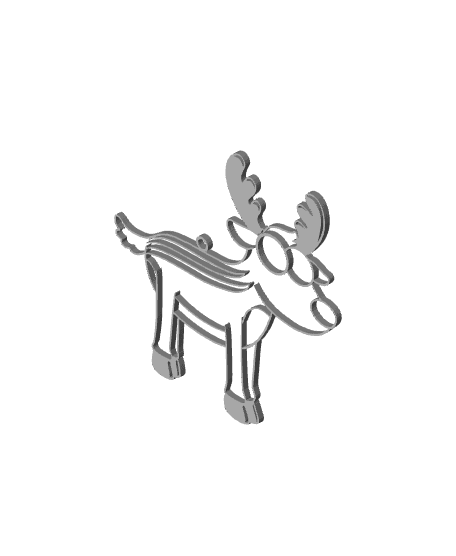 Rudolf Reindeer Christmas Ornament - multiprts 3d model