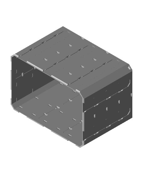 3x2x2 - Topped Multipoint Rail - Pop-In Bin Extension 3d model