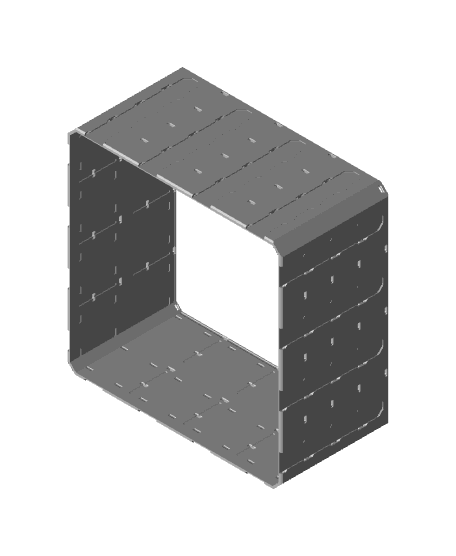 4x4x2 - Topped Multipoint Rail - Pop-In Bin Extension 3d model