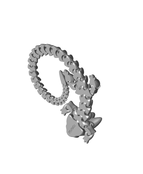 Articulated Dragon 023 - Print in place - STL - 3mf - No supports 3d model