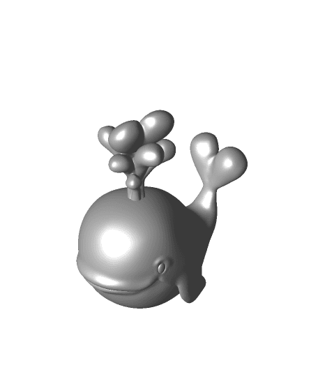 Valentine's Whale 3d model