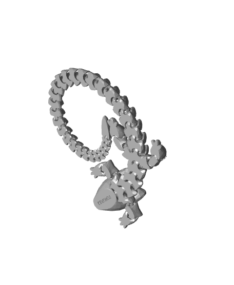 Articulated Dragon 001 - Crystallized - Print in place - No supports - STL  3d model
