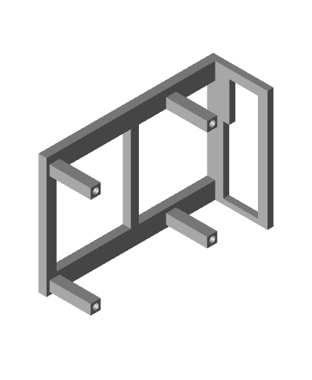 Raspberry Pi Mounting Rack with Support for Power Supply and Network Switch 3d model