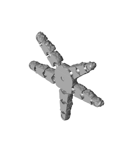 flexi Starfish kitchen magnet - print in place - flexi fidget toy - articulated 3d model