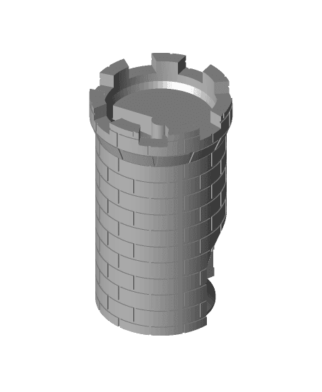Castle Dice Tower (Cobblestone Tray) 3d model