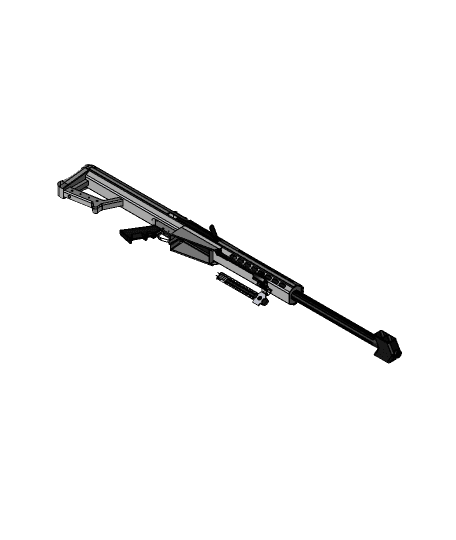 M-107 Barrett LR Sniper Rifle 3d model