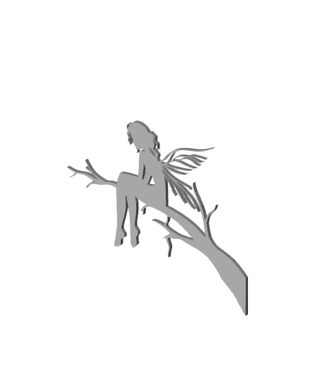 Forest fairy wall art fairie in tree decor 3d model