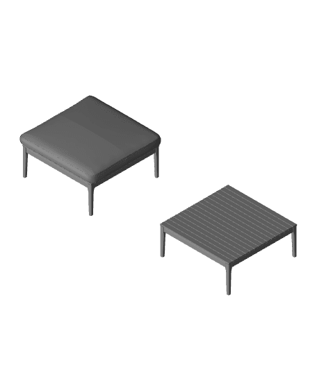 modulo pouff tavolino.obj 3d model