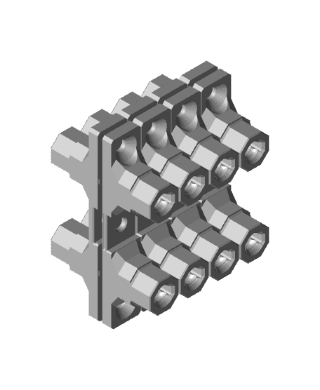 15 mm - Quad Bolt-Lock Mount - x4 Stack 3d model