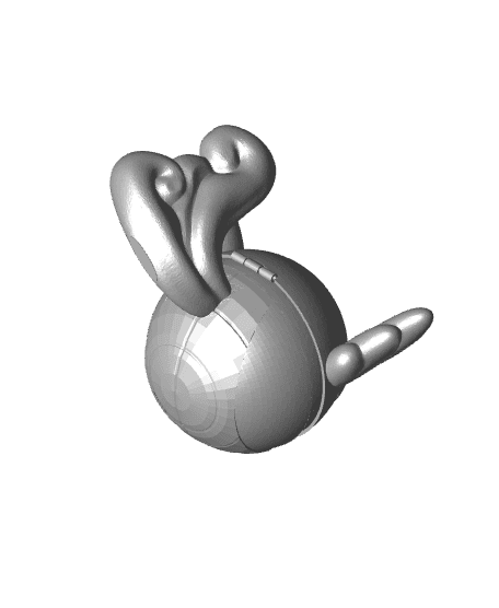 WartortBall Wartortle Themed Pokeball - Fan Art 3d model