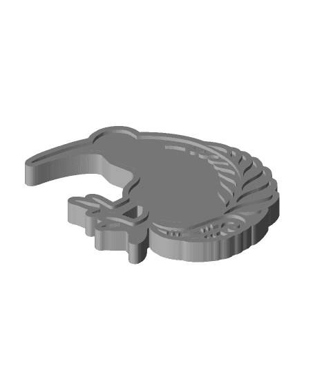 Kiwi Keychain (reverse) 3d model