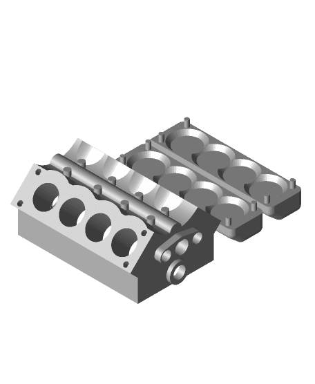 V8 Engine And Heads 3d model