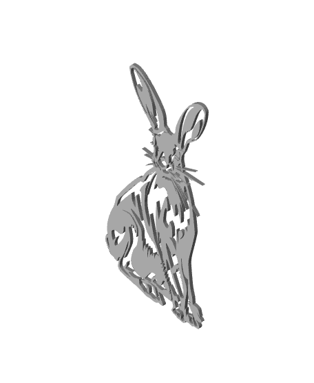 desert hare wall art jackrabbit wall decor bunny easter decoration 3d model