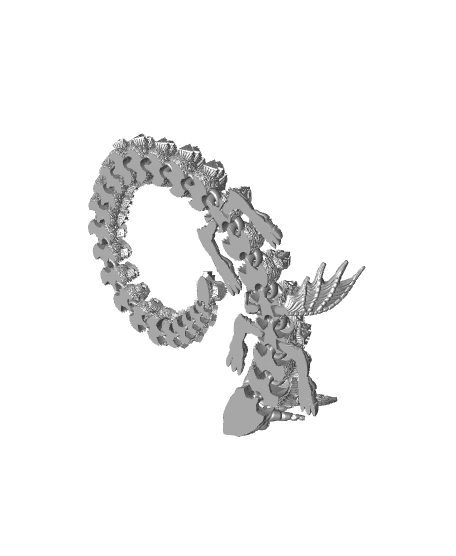 Articulated Dice Dragon 3d model