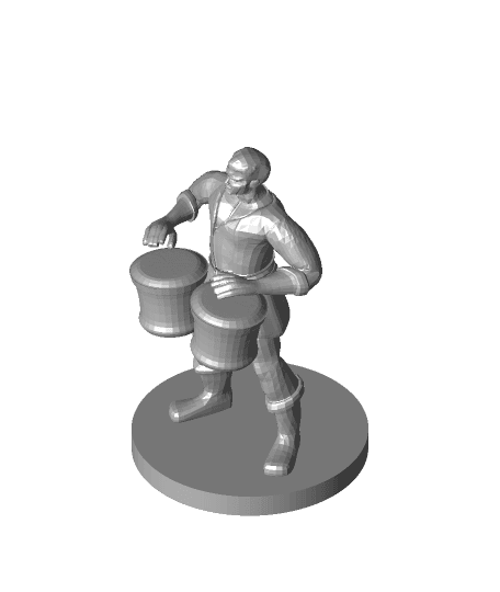 Male Human Bard with Bongos 3d model