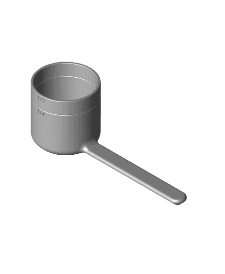 shkoop // measuring scoop 1/3 cup and 1/4 cup 3d model