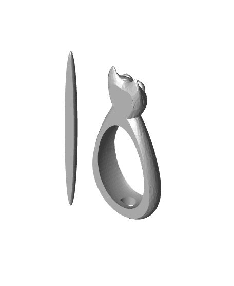 Cat Brooch - Easy print 3d model