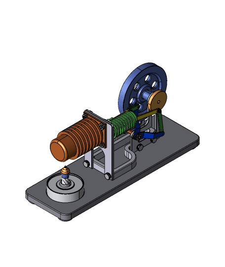 Stirling Motor - Hot Air Motor (Motor Stirling - Motor de Aire Caliente) 3d model