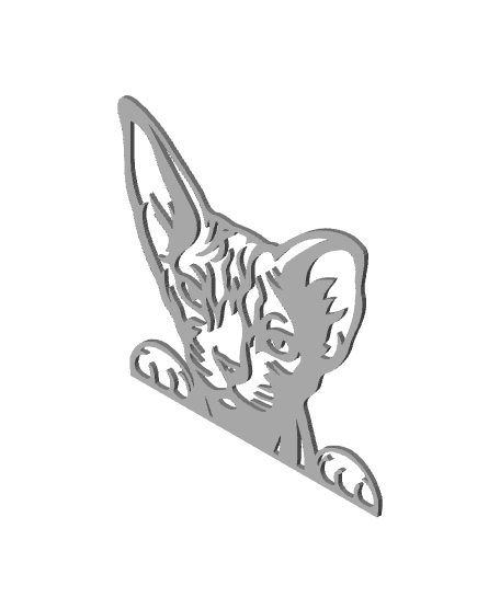 peeking sphynx kitty wall art sphinx cat wall decor kitten decoration 3d model