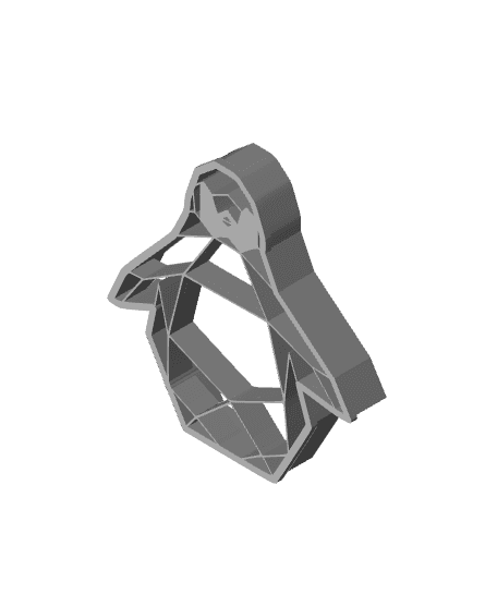 Geometric Penguin Cookie Cutter, Biscuit Cutter 3d model