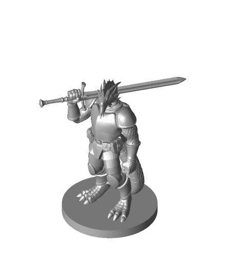 Silver Half Dragon 3d model