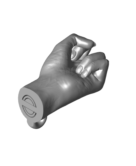 Collapsing Middle Finger Keychain 3d model