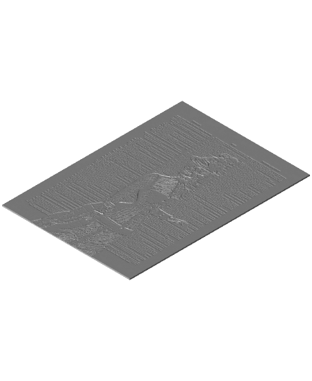 Skeleton Paper Wall Art (made w/ HueForge) 3d model