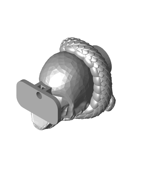 E14,E26,E27 Skull with snake base for lithophane lamps commercial use license 3d model