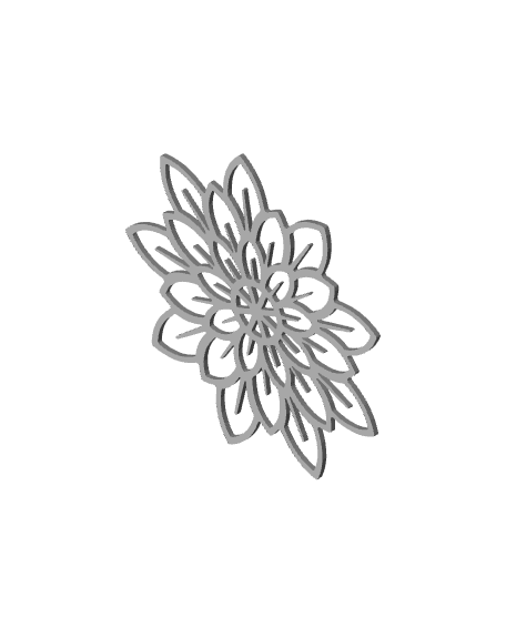 mandala flower wall art floral wall decor sunflower pattern decoration 3d model