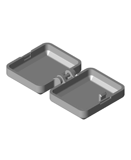 Earplug Case, Small Clamshell Square 3d model