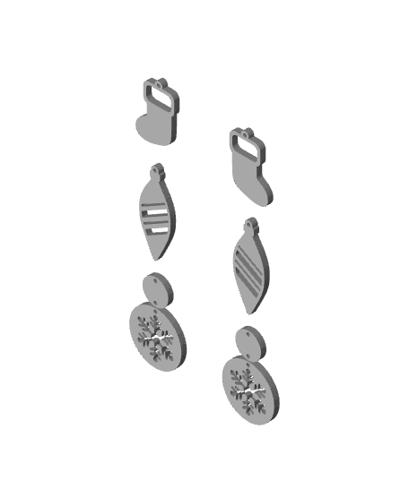 Christmas earrings pack holiday jewelry 3d model