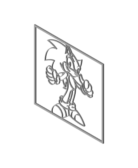 Sonic the Hedgehog wall art  3d model