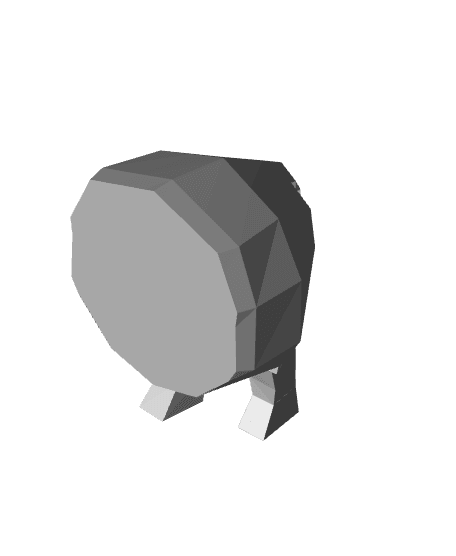 Low Poly Hippo Butt Fridge Magnet 3d model