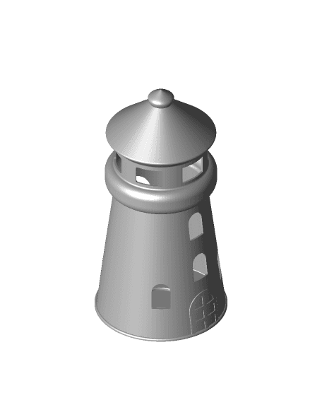 Lighthouse Tealight Holders Candle - Print in place 3d model