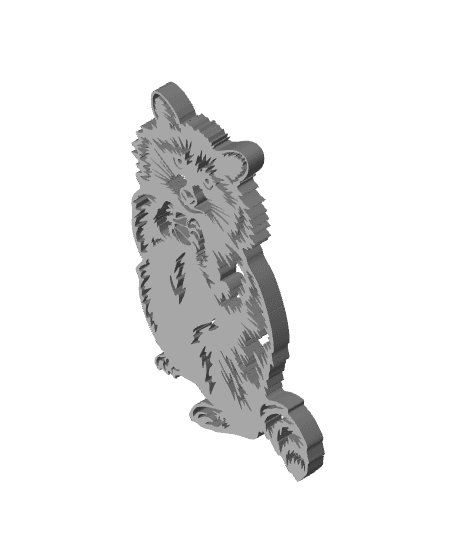 raccoon wall art woodland animal decor 3d model