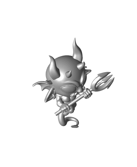 Imp with Trident - With Free Dragon Warhammer - 5e DnD Inspired for RPG and Wargamers 3d model