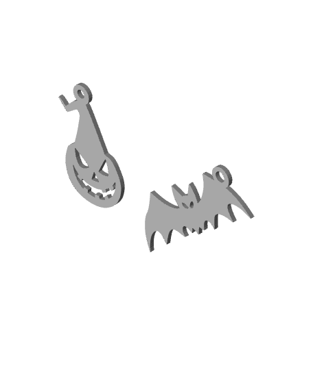 bat jackolantern charms halloween keychains 3d model