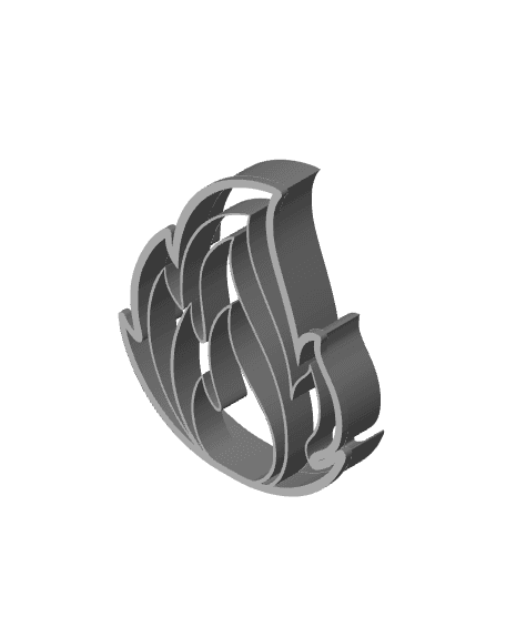 Fire Cookie Cutter, Biscuit Cutter 3d model