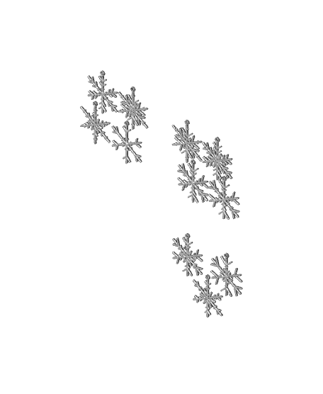  Random Snowflake Christmas Ornaments 3d model