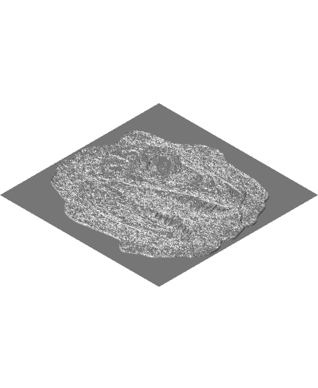 Trex skull fossil replica matrix HueForge Easy Full Color Print on ANY Printer 3d model