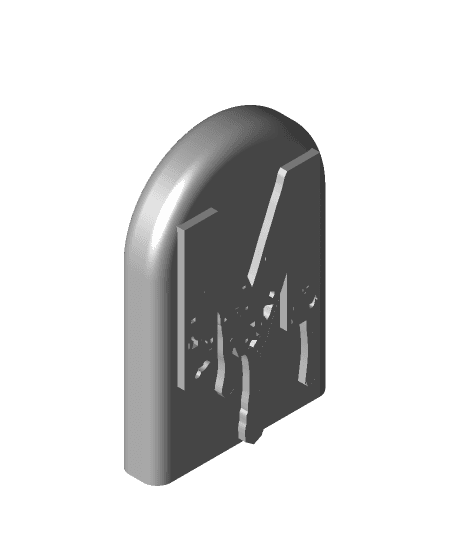 Hauntingly Stylish: Single-Color Headstone Alphabet Magnets for Halloween M 3d model