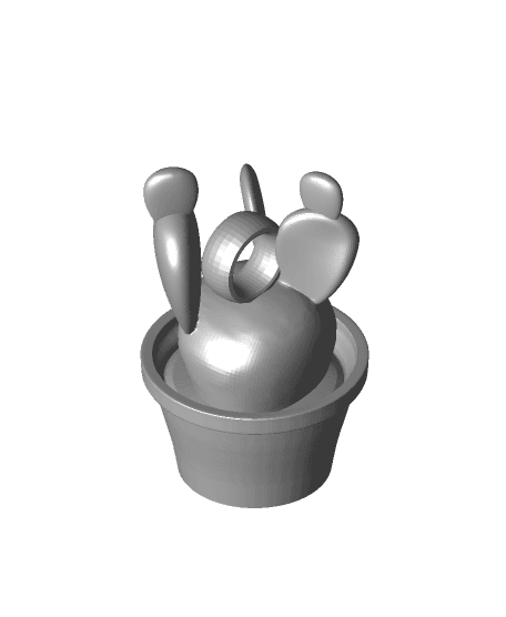 Cactus bunny ears keyring 3d model