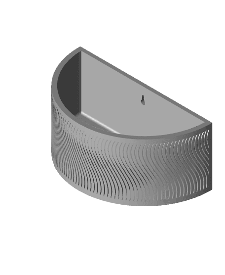 Wall Plant Pot - Wavey Lines Design  3d model