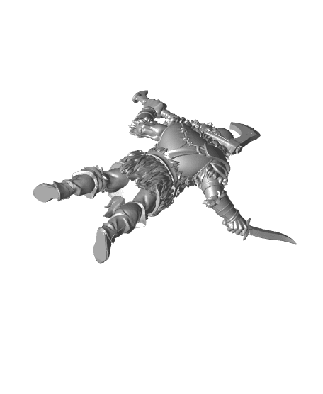 Goliath Male Fighter - With Free Dragon Warhammer - 5e DnD Inspired for RPG and Wargamers 3d model