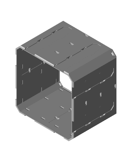 2x2x1·5 - Topped Multipoint Rail - Pop-In Bin Extension 3d model