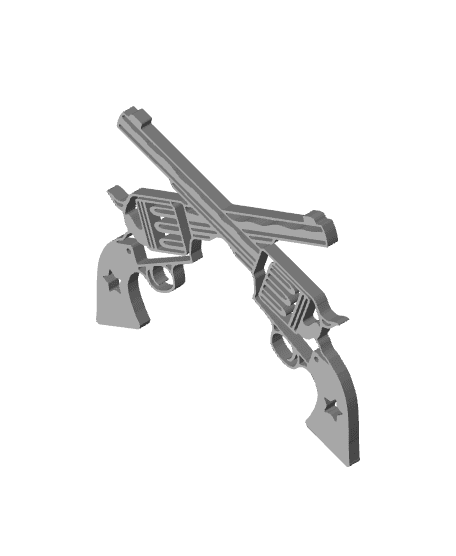 Revolvers wall art Western wall decor gun decoration 3d model