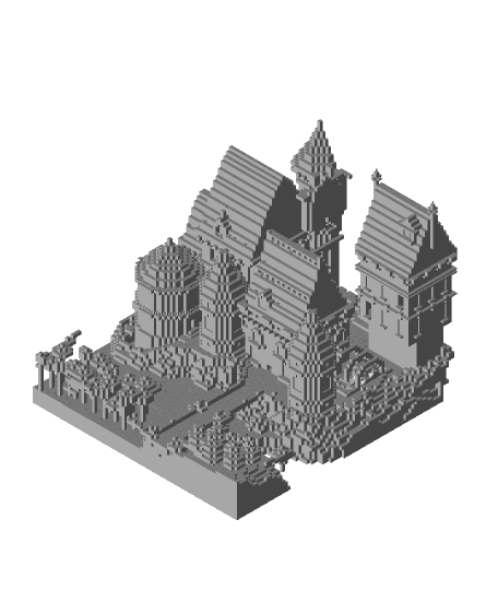Minecraft Beauty and the Beast Castle II 3d model